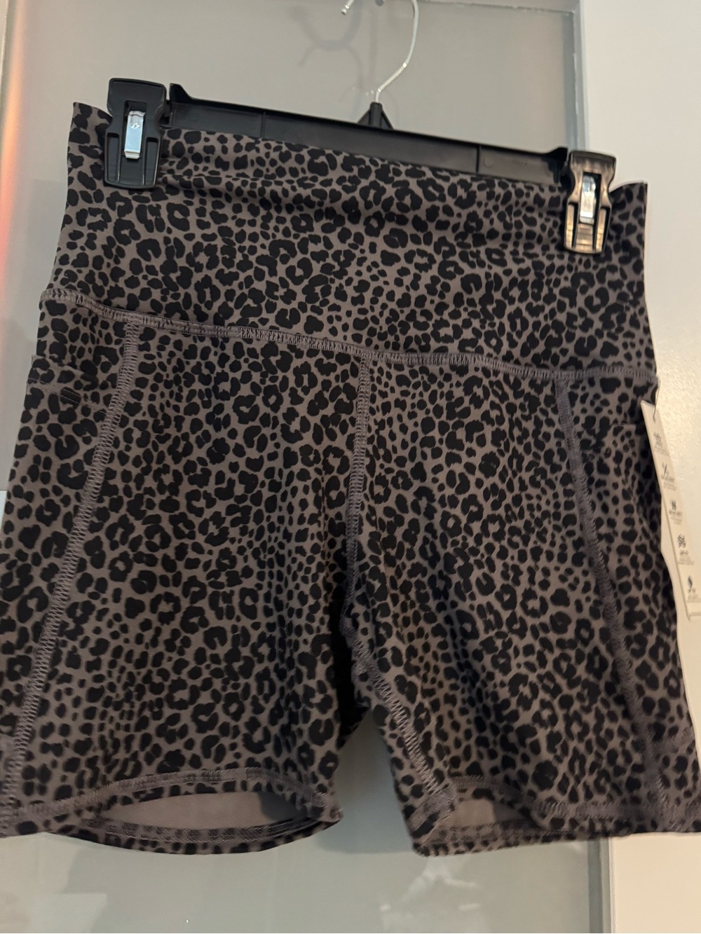 Evolution and Creation Leopard Print Bike Shorts - Black and Gray